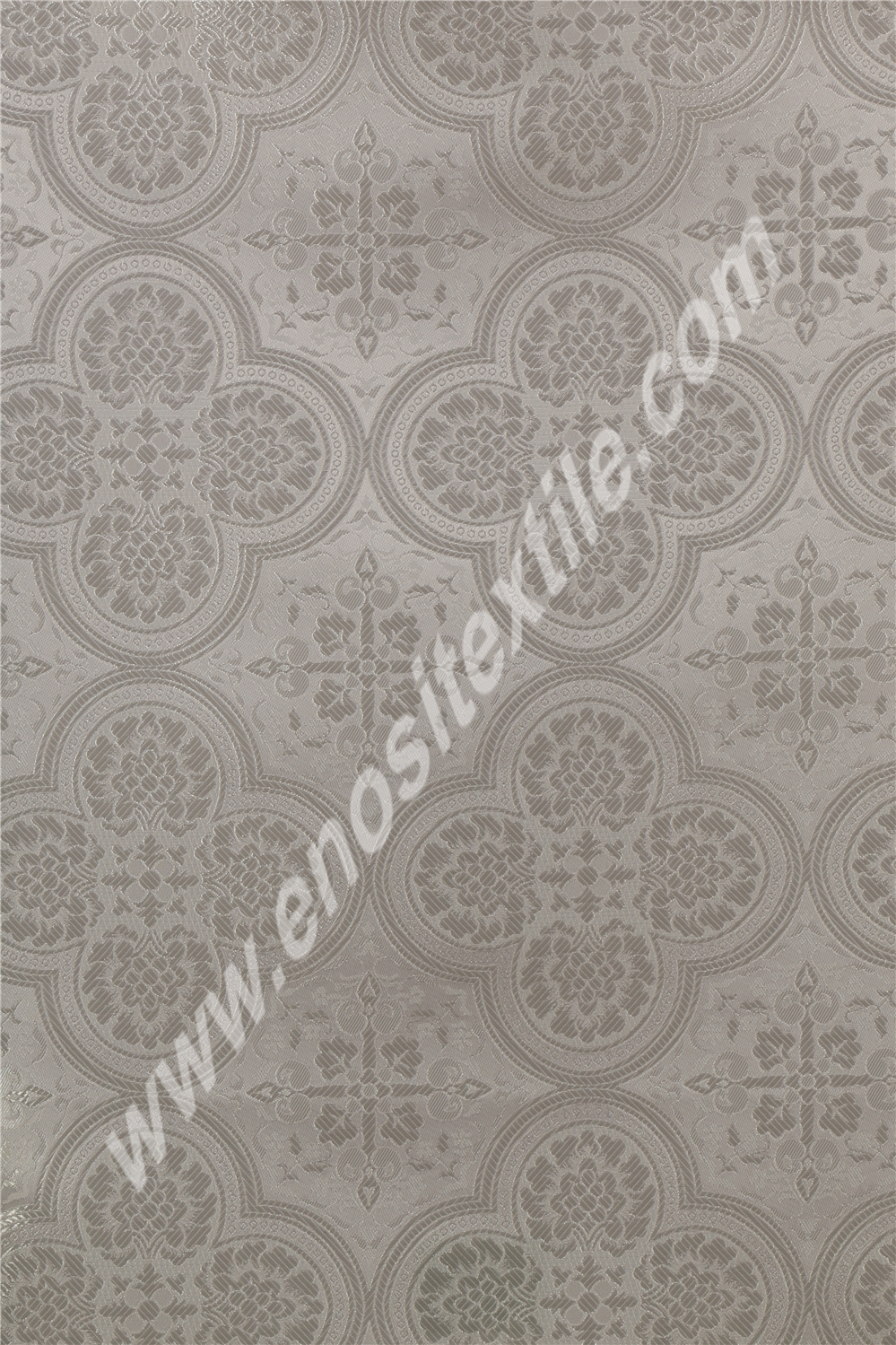 KL-013 White-Silver Brocade Fabrics